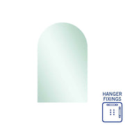 Thermogroup Aspen Polished Edge Arch Mirror 500x800mm with Hangers
