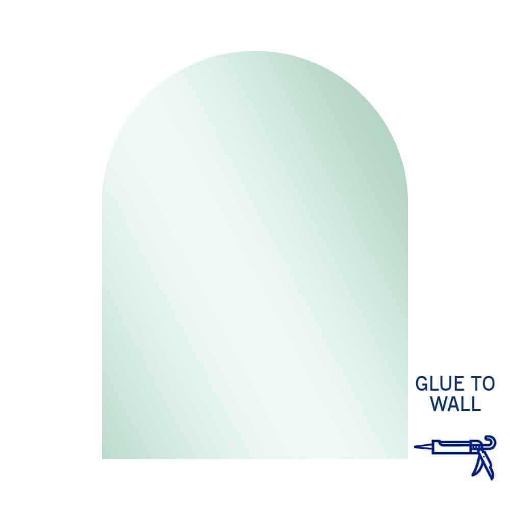 Thermogroup Aspen Polished Edge Arch Mirror 750x1000mm Glue-to-Wall