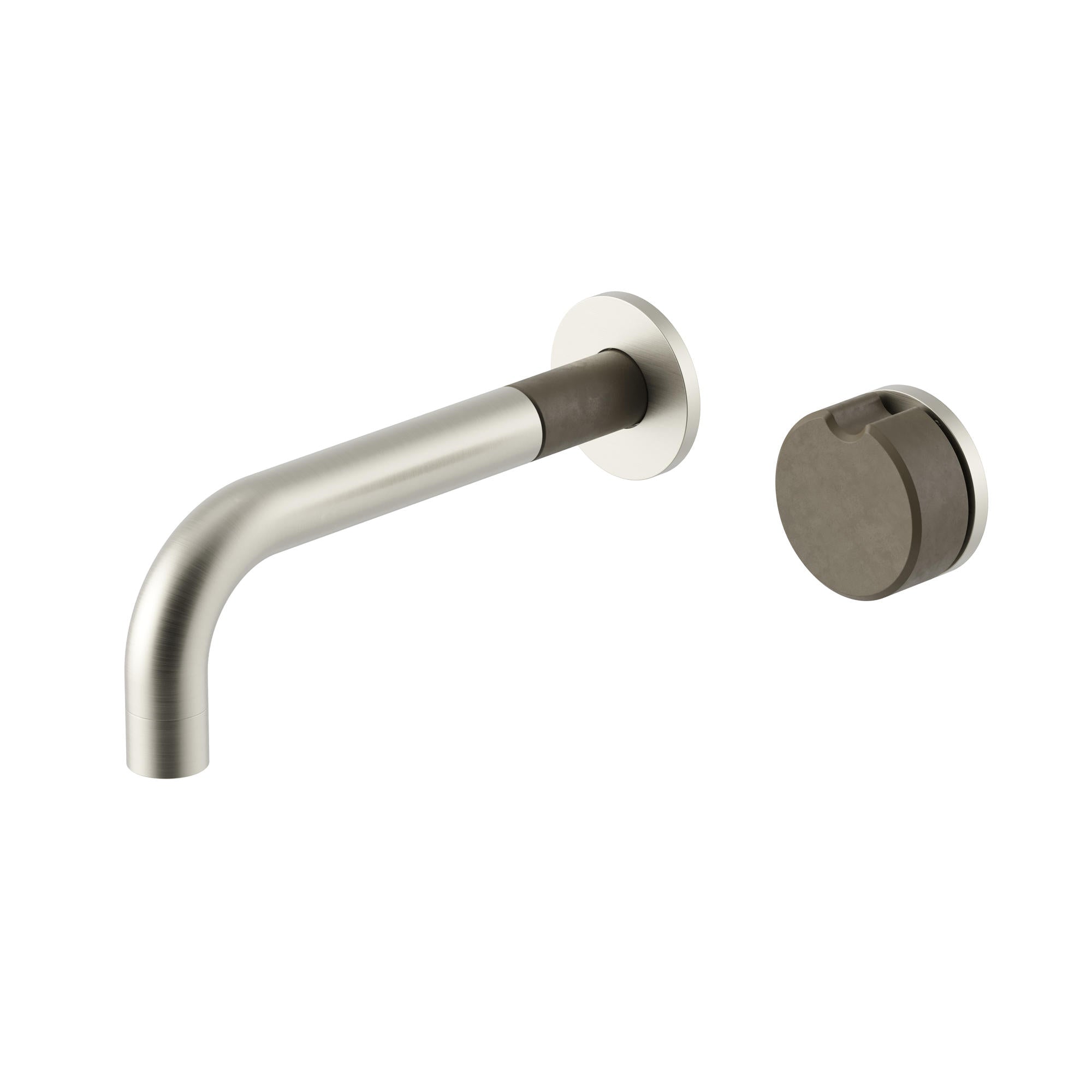 Meir X Nood Co. Alchemy Series, Progressive Wall Mixer Set, Brushed Nickel/Olive