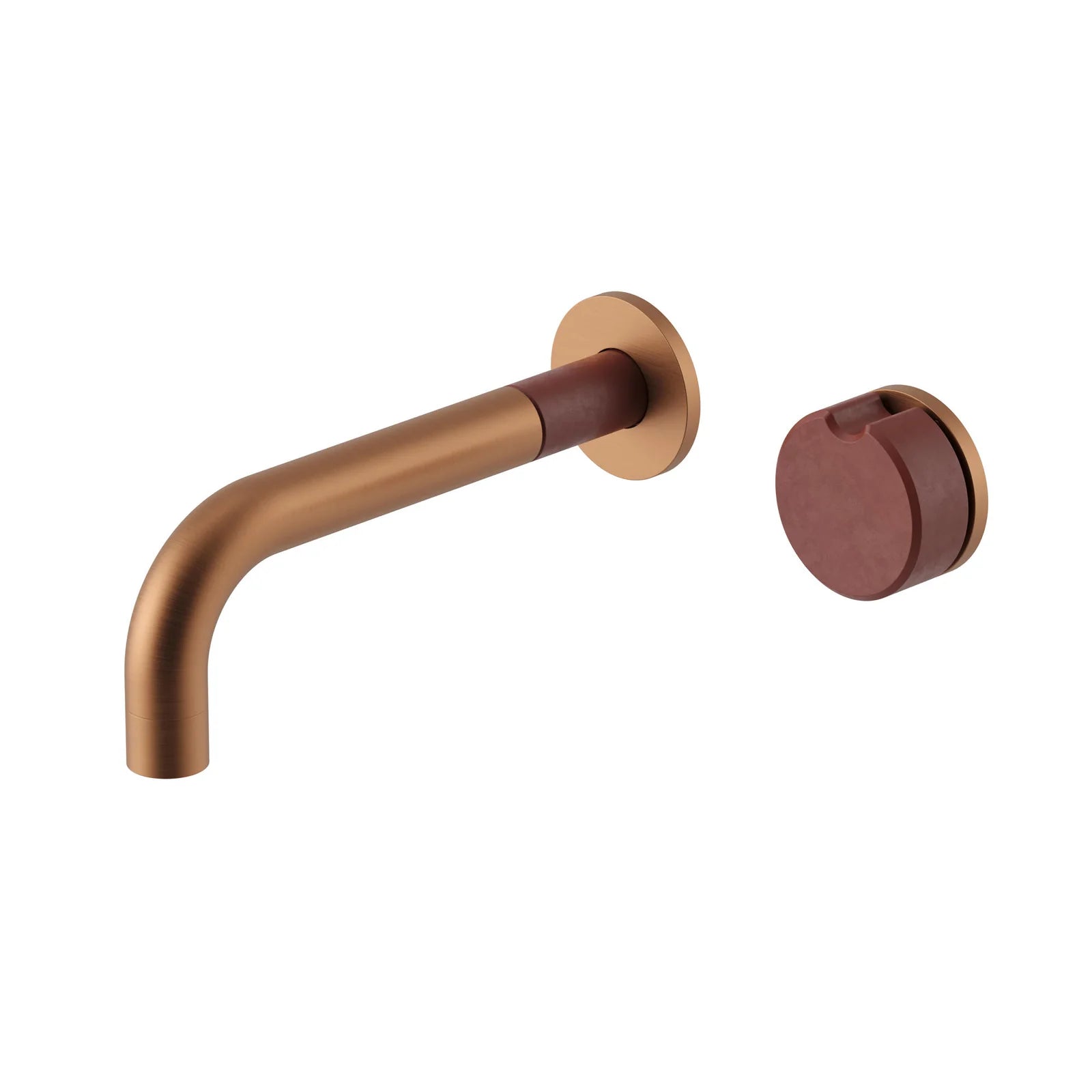 Meir X Nood Co. Alchemy Series Progressive Wall Mixer Set, Lustre Bronze/Clay
