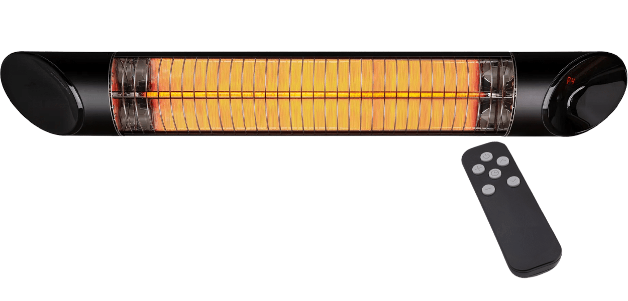 Thermogroup Ash 2000W Wall Mounted Outdoor Heater with Remote 190x945x130mm, Black