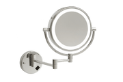Thermogroup 1 & 5x Magnification Wall Mounted Shaving Mirror, 200mm Diameter with Concealed Wiring, Chrome