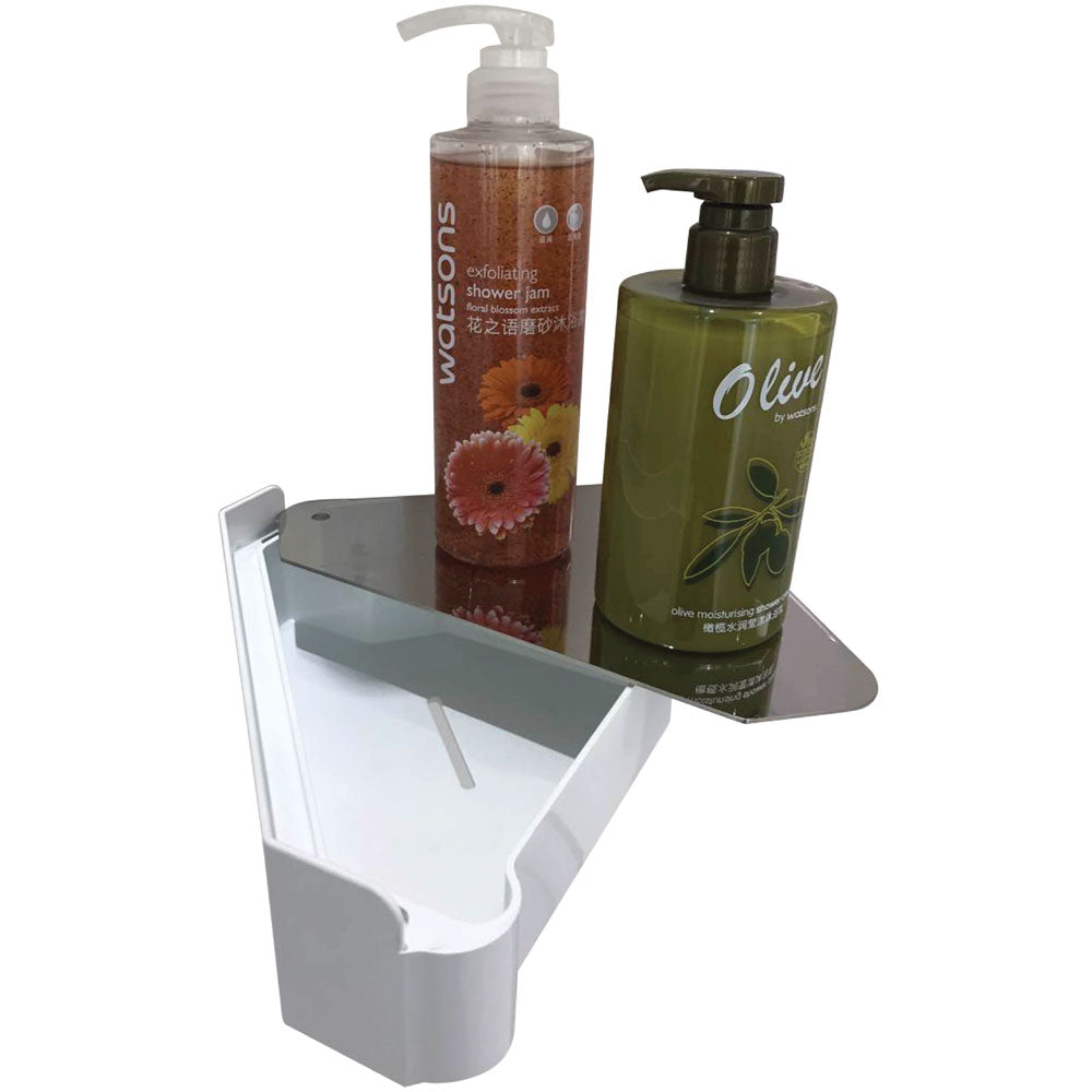 Fienza Hidden Storage Corner Shower Shelf, White