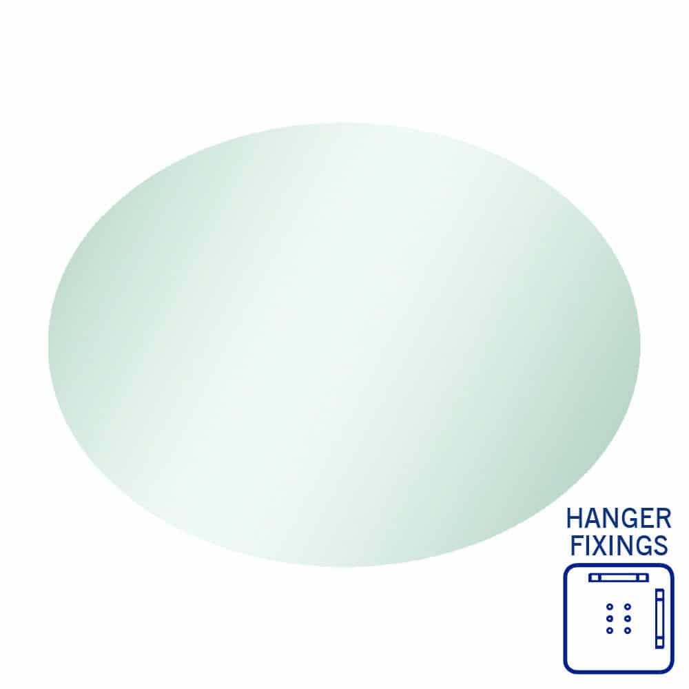 Thermogroup Cody Polished Edge Oval Mirror - 600x800mm with Hangers