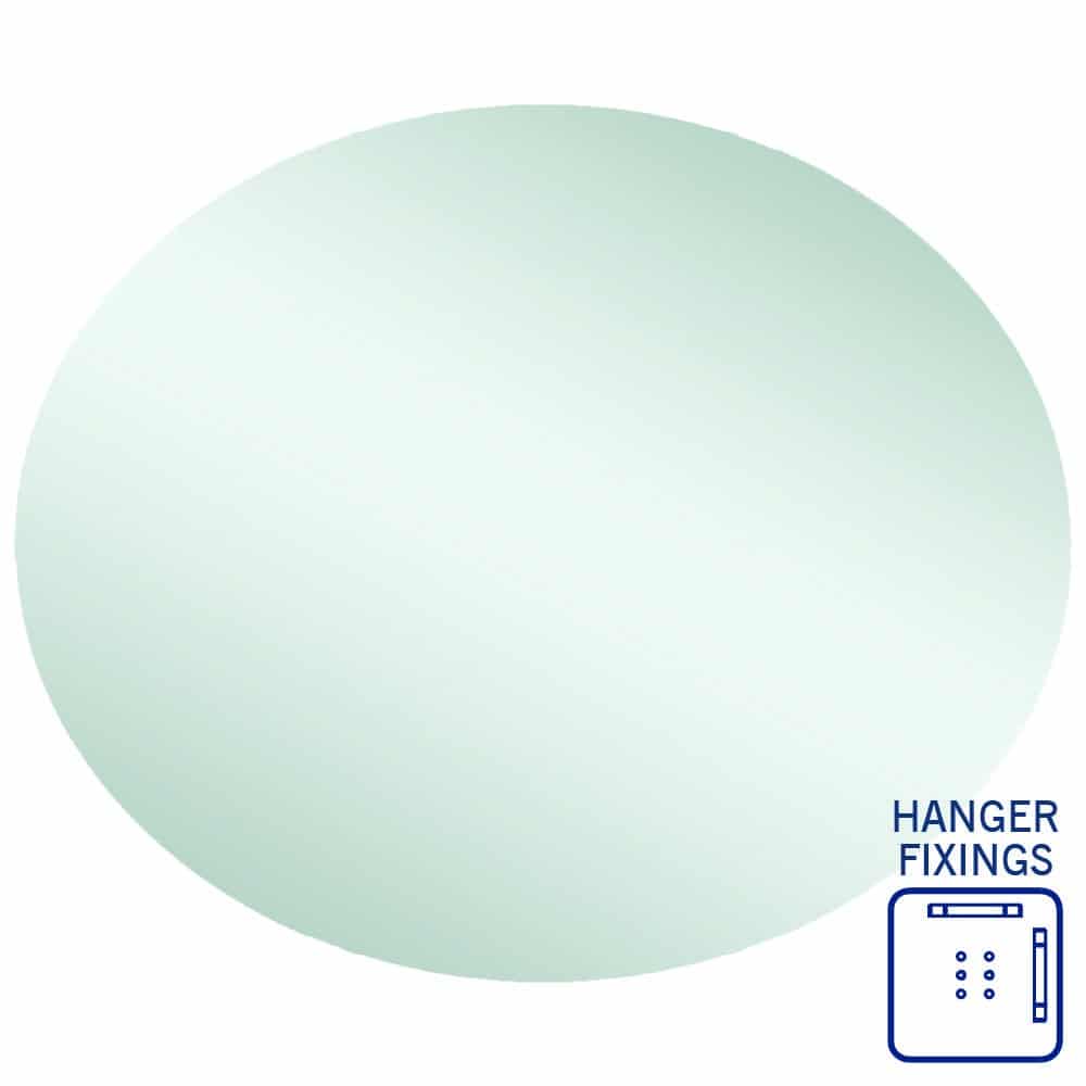 Thermogroup Cody Polished Edge Oval Mirror - 900x750mm with Hangers