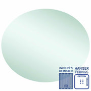 Thermogroup Cody Polished Edge Oval Mirror - 900x750mm with Hangers and Demister