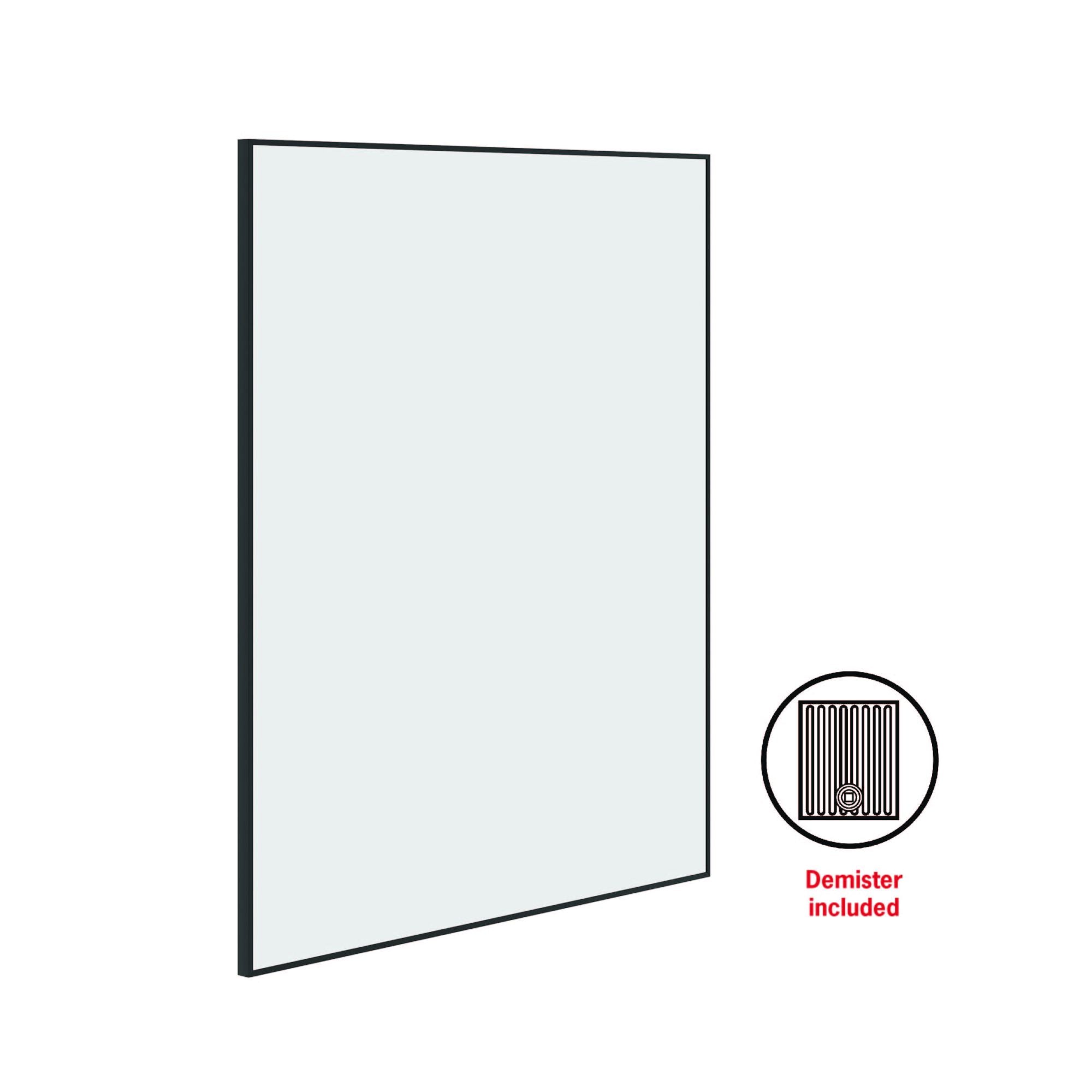 Thermogroup Carson Rectangle Framed Mirror - 900x750mm - Includes Mirror Demister, Black