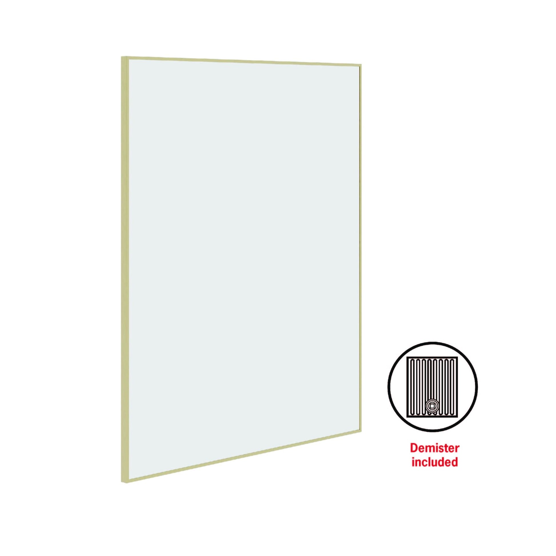 Thermogroup Carson Rectangle Framed Mirror - 900x750mm - Includes Mirror Demister, Gold