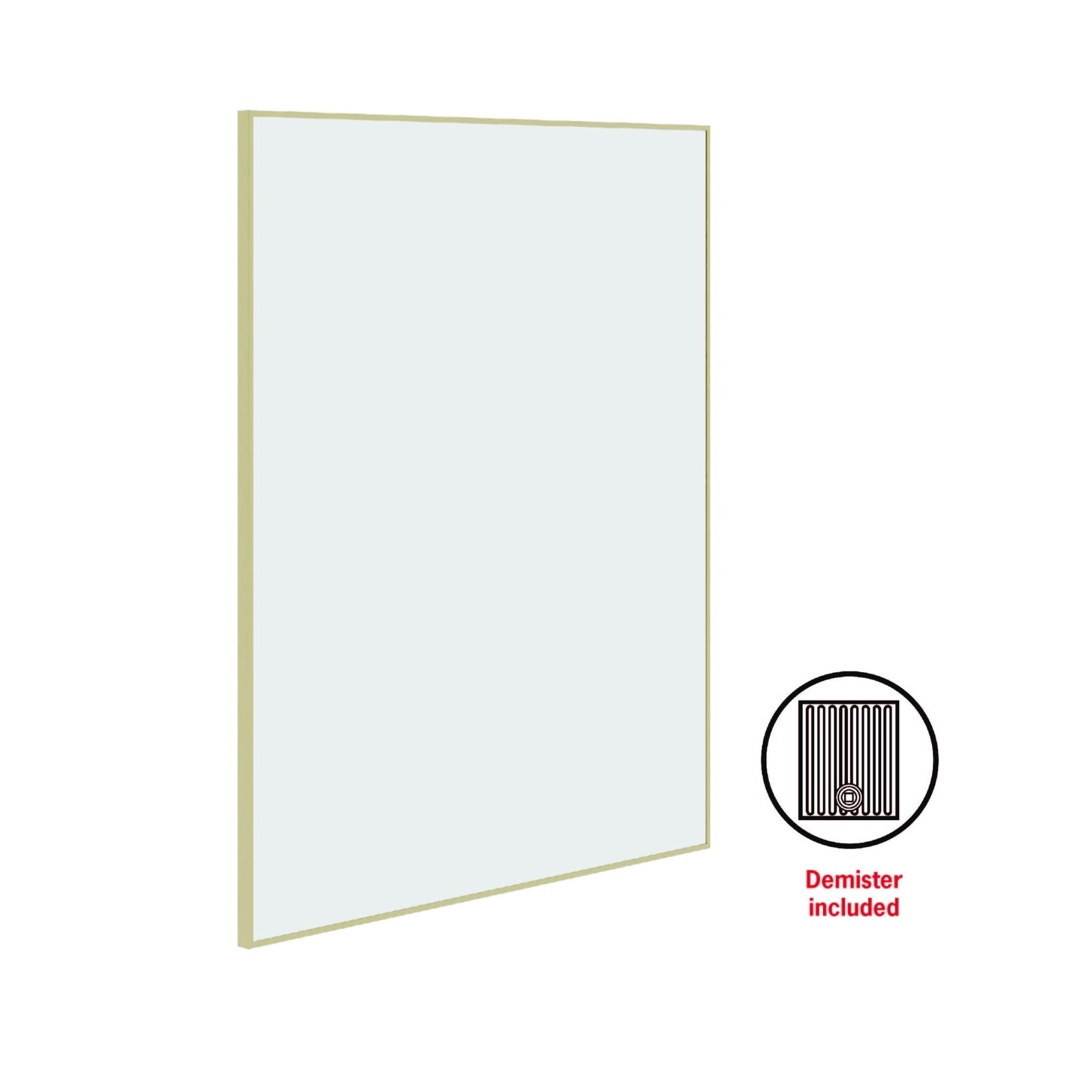 Thermogroup Carson Rectangle Framed Mirror - 900x750mm - Includes Mirror Demister, Gold