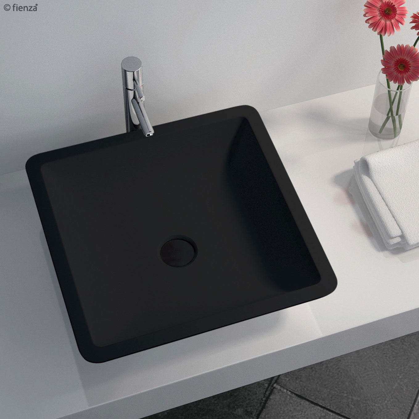 Fienza Classique 420 Stone Basin 420 x 420 x 105mm, Matte Black