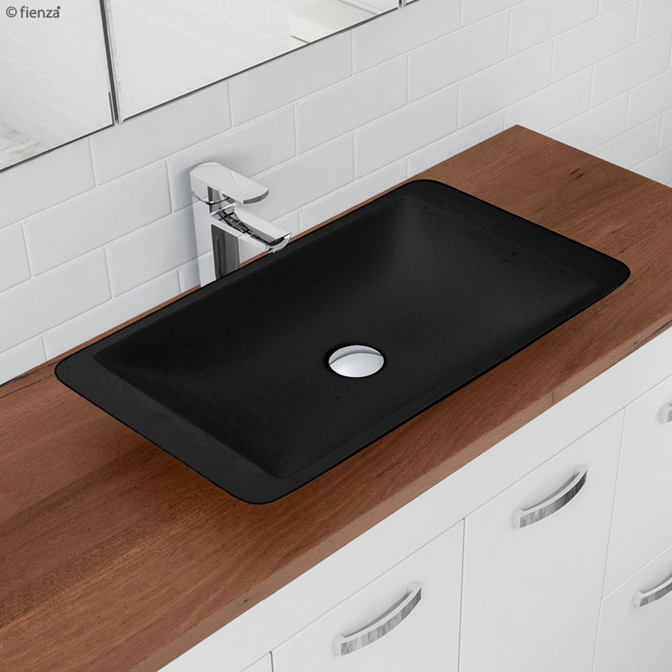 Fienza Classique 600 Stone Basin 600 x 345 x 105mm, Matte Black