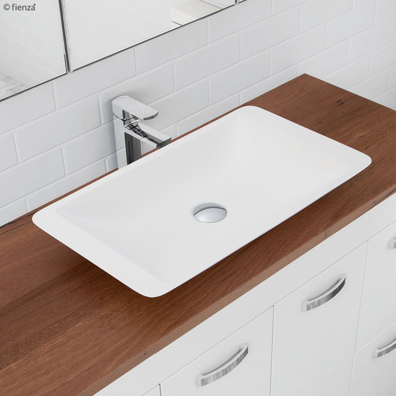 Fienza Classique 600 Cast Stone Basin 600 x 345 x 105mm, Matte White