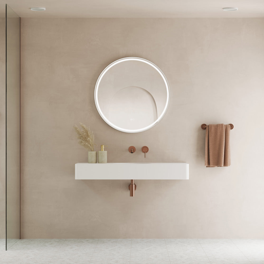Fienza Encanto 1000 Solid Surface Wall Hung Basin with Overflow NTH, Matte White