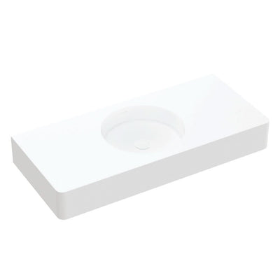 Fienza Encanto 1000 Solid Surface Wall Hung Basin with Overflow NTH, Matte White