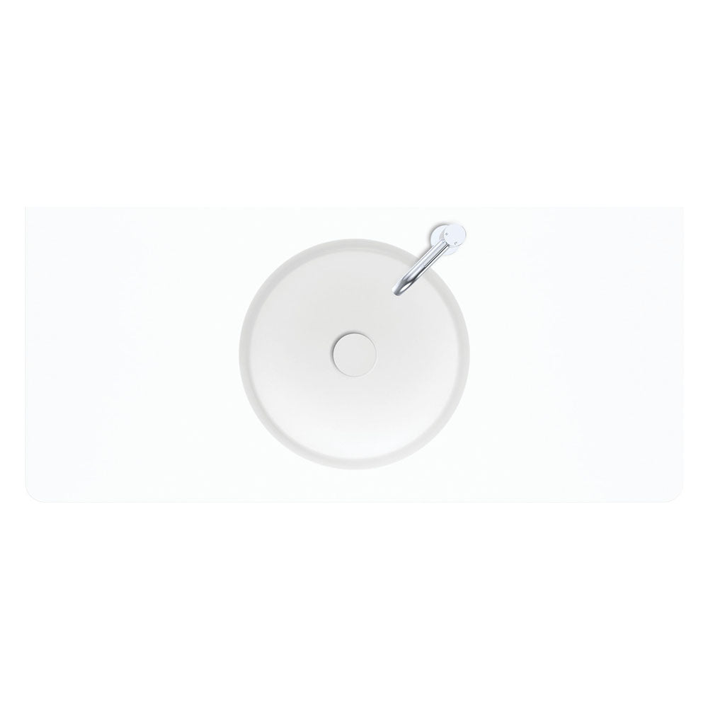 Fienza Encanto 1000 Solid Surface Wall Hung Basin with Overflow 1TH, Matte White