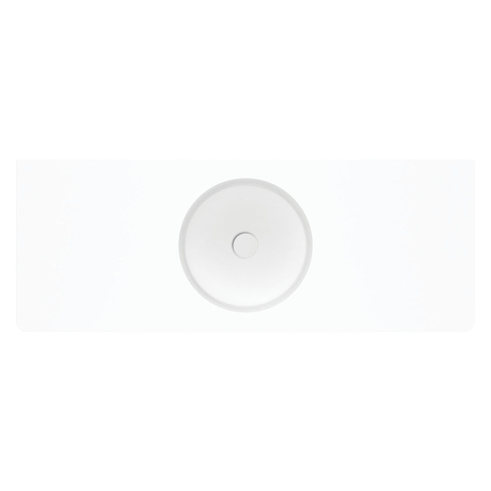 Fienza Encanto 1200 Solid Surface Wall Hung Centre Basin with Overflow NTH, Matte White