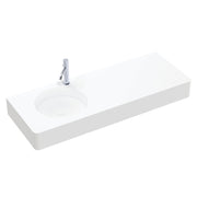 Fienza Encanto 1200 Solid Surface Wall Hung Left Hand Basin with Overflow 1TH, Matte White