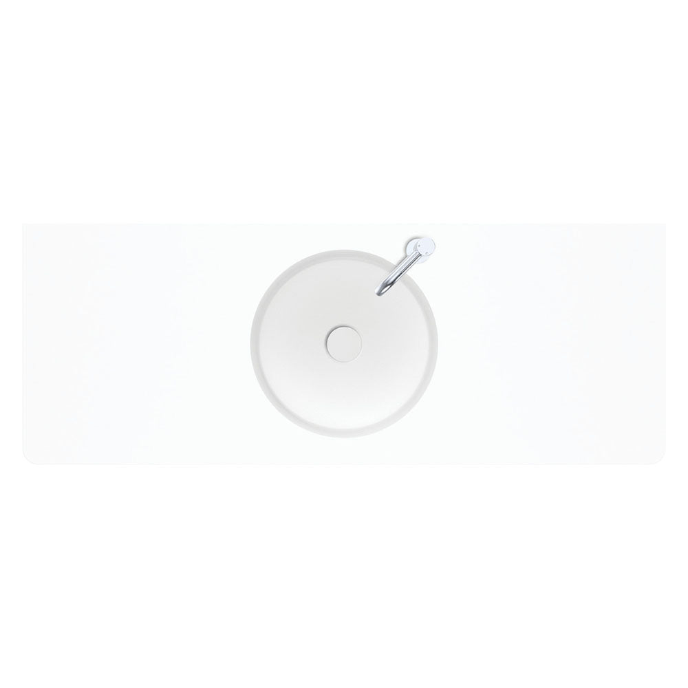 Fienza Encanto 1200 Solid Surface Wall Hung Centre Basin with Overflow 1TH, Matte White