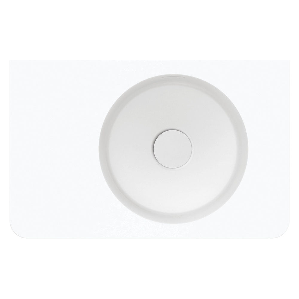 Fienza Encanto 470 Solid Surface Wall Hung Basin with Overflow NTH, Matte White