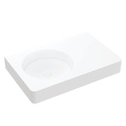 Fienza Encanto 700 Left Hand Bowl Wall Hung Basin with Overflow NTH, Matte White