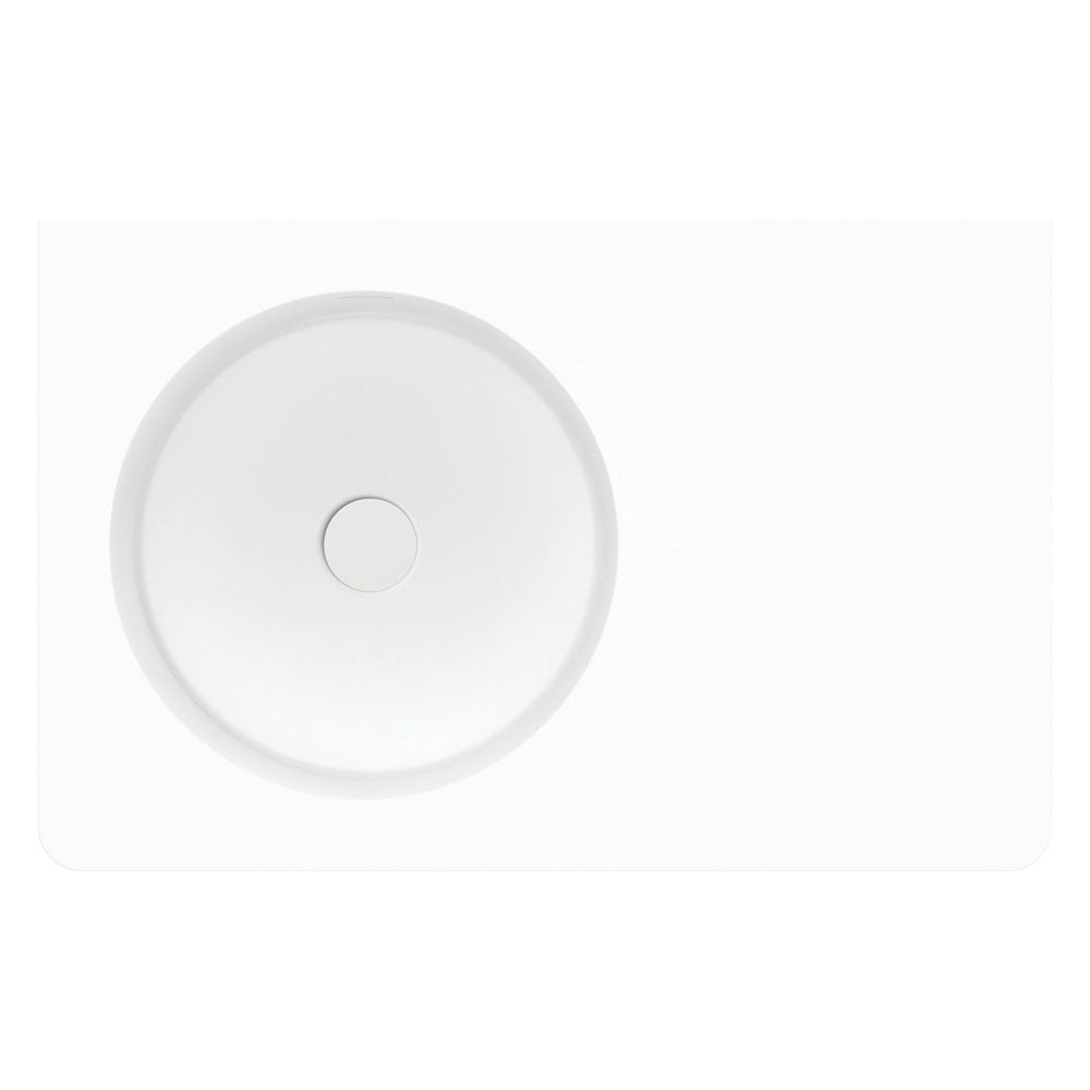 Fienza Encanto 700 Left Hand Bowl Wall Hung Basin with Overflow NTH, Matte White