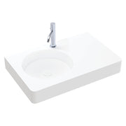 Fienza Encanto 700 Left Hand Bowl Wall Hung Basin with Overflow 1TH, Matte White