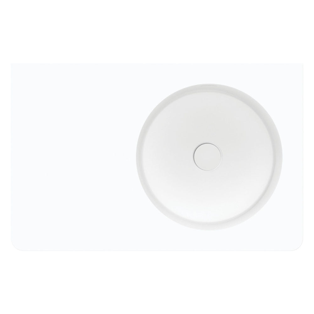 Fienza Encanto 700 Right Hand Bowl Wall Hung Basin with Overflow NTH, Matte White