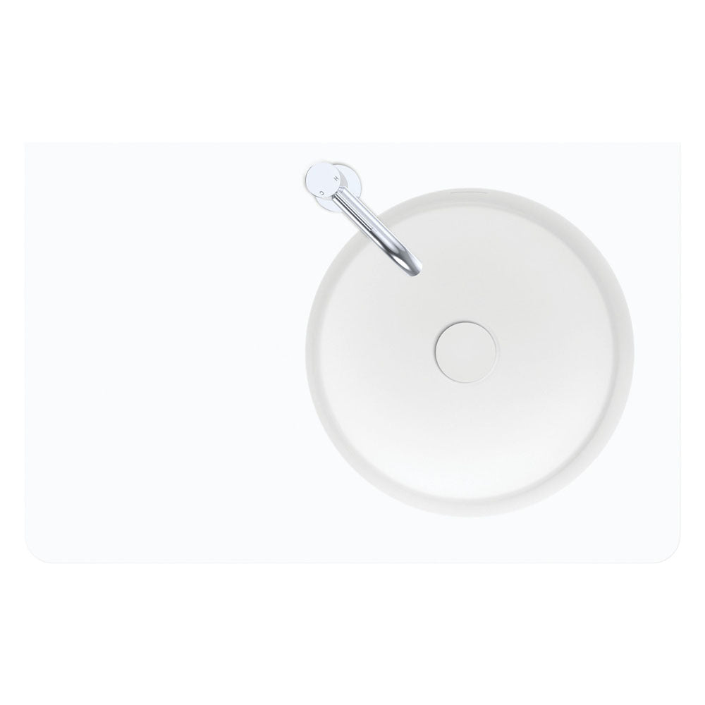 Fienza Encanto 700 Right Hand Bowl Wall Hung Basin with Overflow 1TH, Matte White