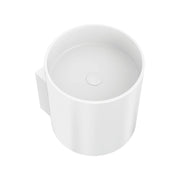 Fienza Livo Solid Surface Cylinder Wall Hung Basin, Matte White