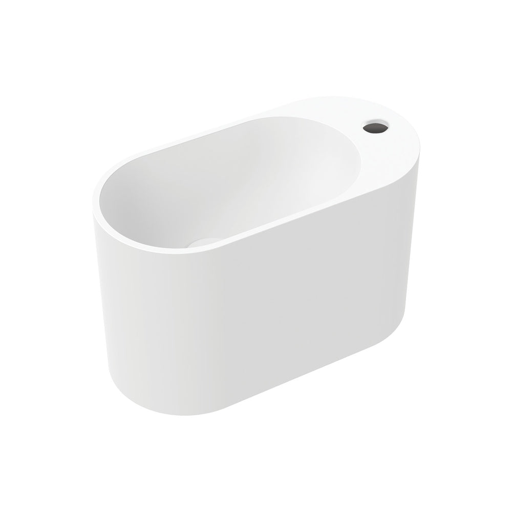 Fienza Ari Wall Hung Solid Surface Basin 1TH 450 x 220 x 280mm, Matte White