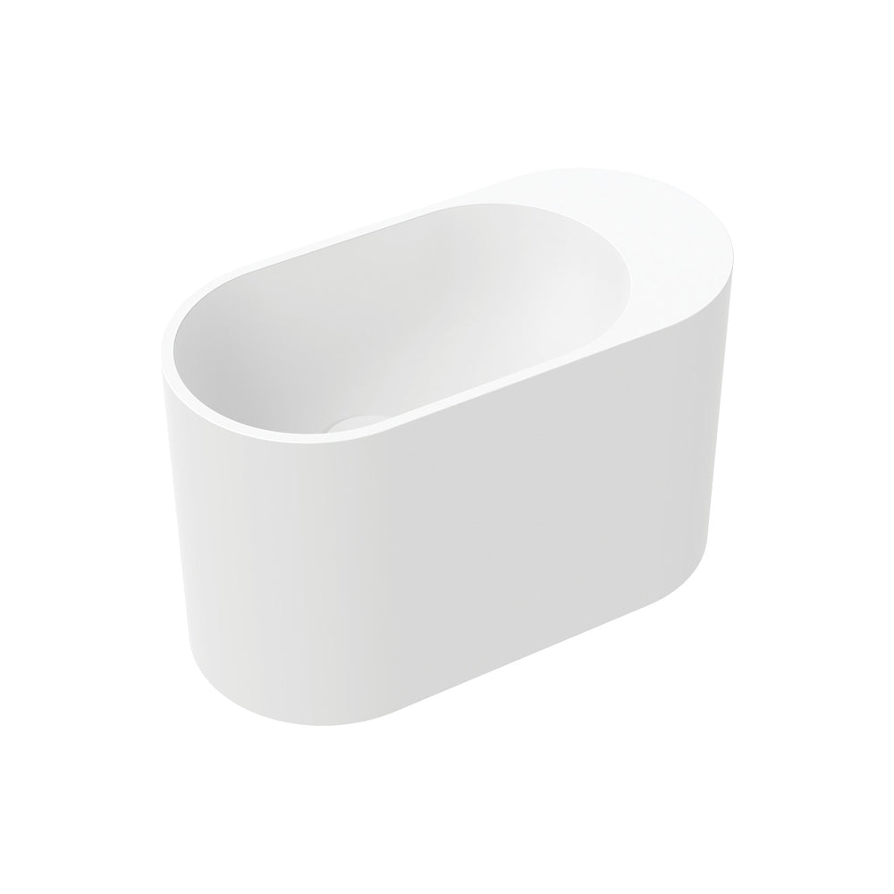 Fienza Ari Wall Hung Solid Surface Basin NTH 450 x 220 x 280mm, Matte White