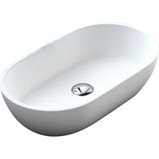 Fienza Nero Above Counter Cast Stone Basin 580 x 380 x 145mm, Matte White