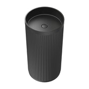 Fienza Minka Fluted Freestanding Solid Surface Basin 450 x 450 x 900mm, Matte Black