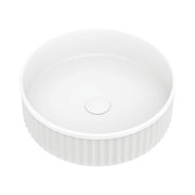 Fienza Minka Fluted Round Solid Surface Basin 400 x 400 x 120mm, Matte White
