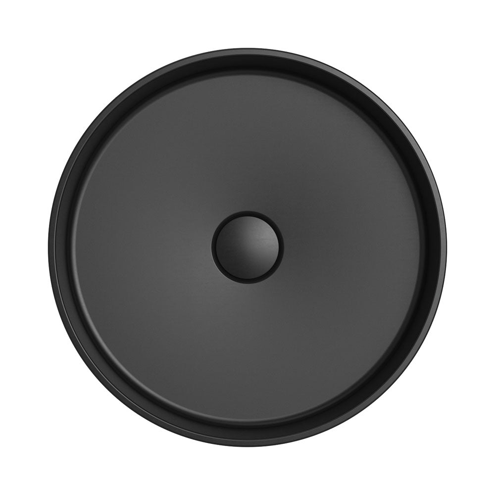 Fienza Minka Fluted Round Solid Surface Basin 400 x 400 x 120mm, Matte Black