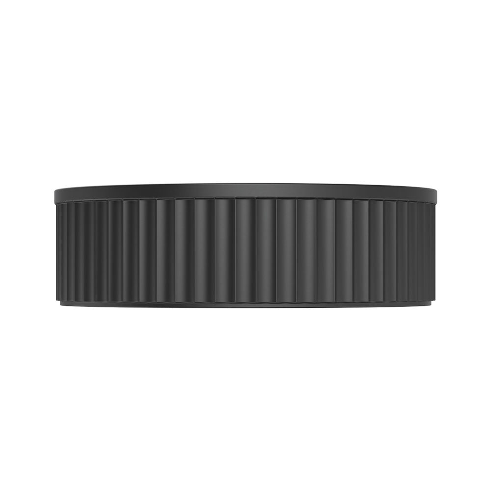 Fienza Minka Fluted Round Solid Surface Basin 400 x 400 x 120mm, Matte Black