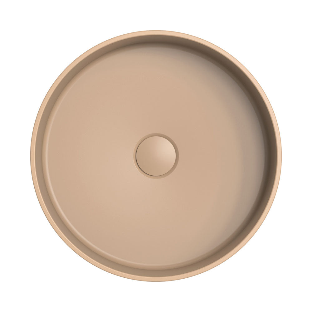 Fienza Minka Fluted Round Solid Surface Basin Dusk 400 x 400 x 120mm, Matte White