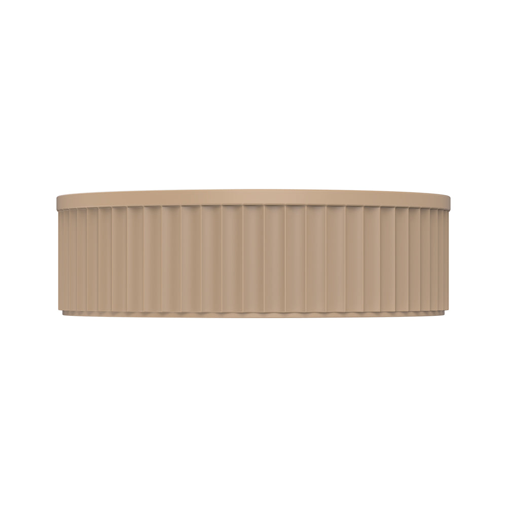 Fienza Minka Fluted Round Solid Surface Basin Dusk 400 x 400 x 120mm, Matte White