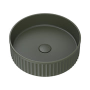 Fienza Minka Fluted Round Solid Surface Basin Forest 400 x 400 x 120mm, Matte White