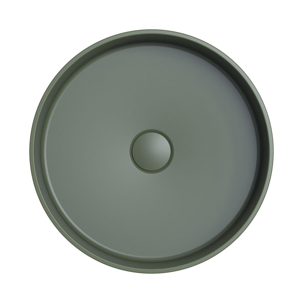Fienza Minka Fluted Round Solid Surface Basin Forest 400 x 400 x 120mm, Matte White