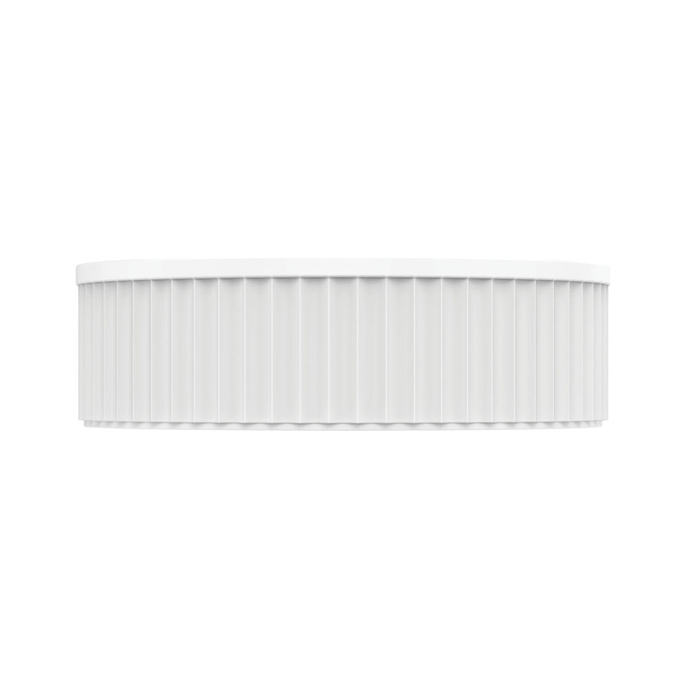Fienza Minka Fluted Round Solid Surface Basin 400 x 400 x 120mm, Matte White