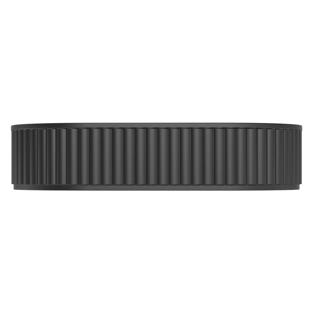 Fienza Minka Fluted Pill Shaped Solid Surface Basin 550 x 340 x 120mm, Matte Black