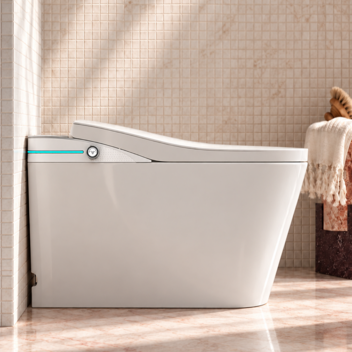 Milano Flow Integrated Smart Toilet, Gloss White ｜ Ideal Bathroom Centre