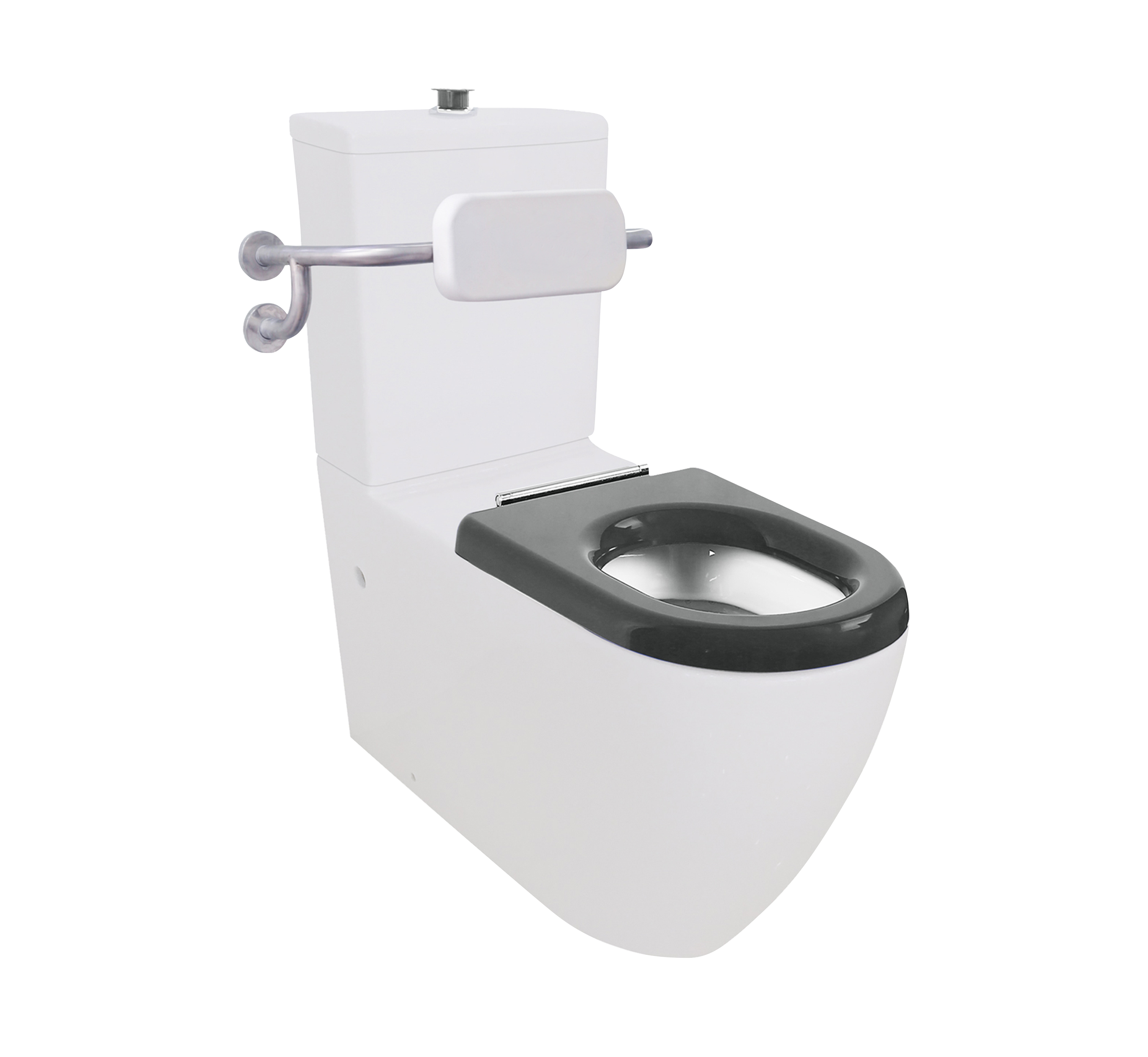 Studio Bagno Comoda 800 Disabled Toilet - Grey seat, White / Grey