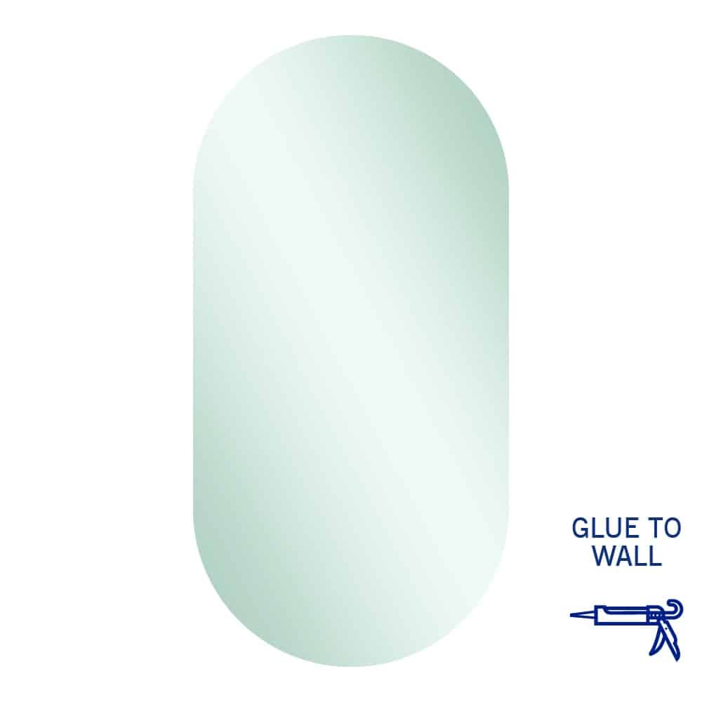 Thermogroup Duke Polished Edge Pill Mirror 500x1000mm Glue-to-Wall