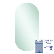 Thermogroup Duke Polished Edge Pill Mirror 500x1000mm Glue-to-Wall and Demister