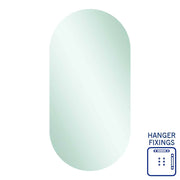 Thermogroup Duke Polished Edge Pill Mirror 500x1000mm with Hangers