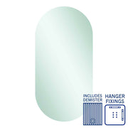 Thermogroup Duke Polished Edge Pill Mirror 500x1000mm with Hangers and Demister