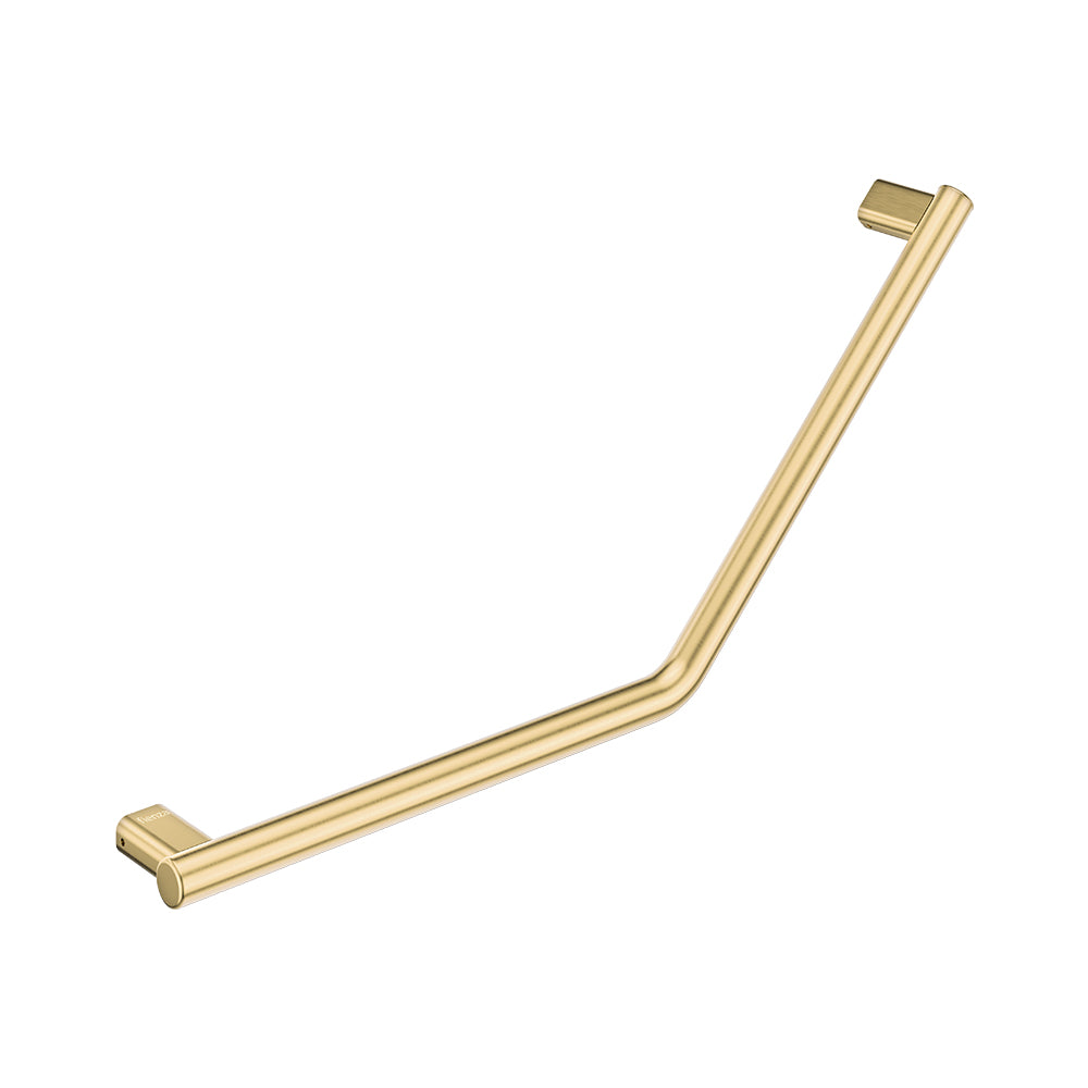 Fienza Care 135° Ambulant Reversible L/R Handrail 411x411x32 (2Pts), Urban Brass