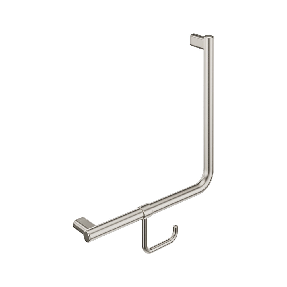 Fienza Care 90° Ambulant Reversible L/R Handrail 450x450x32 (2Pts), Brushed Nickel
